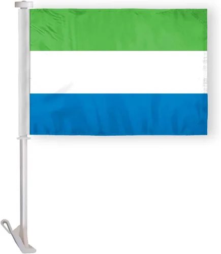 Miniatura 6 de AGAS - Bandera de cortesía de Sierra Leona de 12 x 18 pulgadas, mini bandera de Sierra Leona, de nailon pesado, ojales de latón con doble costura