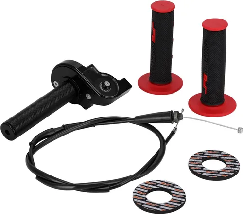 Miniatura 7 de JFG RACING Conjunto de Acelerador para Motocicleta, 7/8" 22mm Puños de Acelerador de Giro Rápido con Cable de Acelerador de Aleación de Aluminio