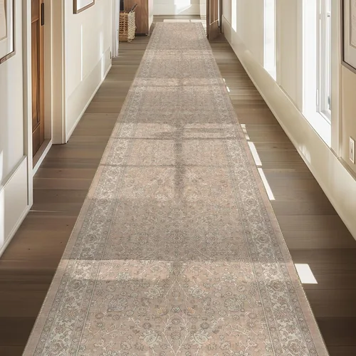 Well Woven Alfombra de Pasillo y Escalera de Tamaño Personalizado - Asha Rome Beige Crema 26 Pulgadas de Ancho x 2 Pies de Largo Alfombra (Alfombra