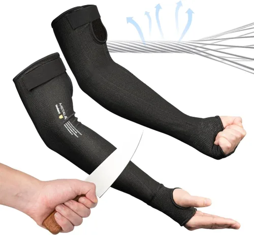 Mangas ultra cómodas resistentes a los cortes para piel fina y moretones, mangas protectoras refrescantes para jardinería, agricultura, patio Negro