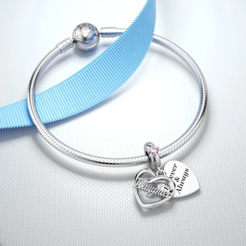 Miniatura 2 de JIAYIQI Abalorios colgantes de plata de ley 925 para hermana, madre, hija, esposa, para mujeres, niñas, cumpleaños, día de la madre, Navidad