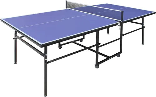 Miniatura 10 de IUNNDS Mesa de tenis de mesa portátil de 6/8/8.5/9 pies, juego de ping pong plegable para interiores con red y juego de postes, 2 paletas y 3 pelotas