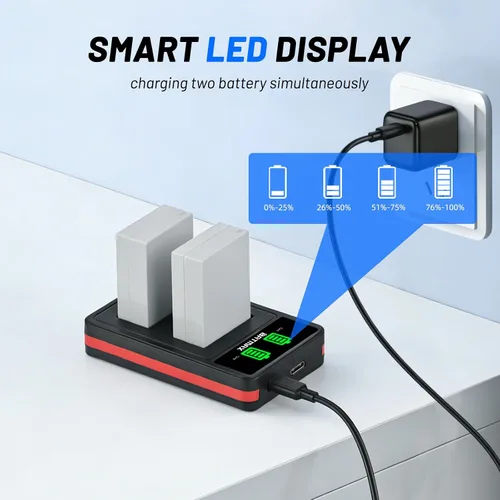 Miniatura 4 de Batmax Paquete de 2 baterías NB-10L de alta capacidad (1300 mAh) + cargador USB dual LED para batería Canon NB-10L; cámaras digitales Canon