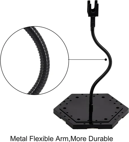 Miniatura 2 de Base de acción Hobby, soporte de exhibición de pasatiempos, compatible con Gundam HG RG 1/144 escala figura modelo kit 2 Negro Small