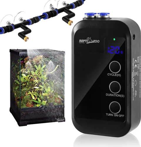 REPTI ZOO Humidificador de reptiles, mini sistema de nebulización automática para terrarios de reptiles, sistema de pulverización de selva tropical