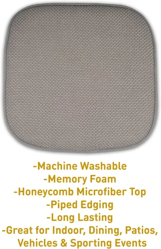 Miniatura 45 de Sweet Home Collection Cojines de espuma viscoelástica para silla, goma antideslizante y diseño de panal de abejas y esquinas redondeadas de 16 x 16
