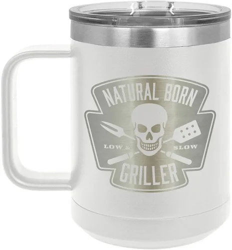 Miniatura 18 de Natural Born Griller RED 15 oz Coffee Cup w/Slide Top Lid Insulated Travel Coffee Mug BBQ & Grilling Gift Idea For Men Who Have Everything, Dad