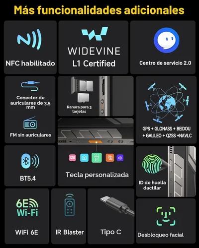 Miniatura 9 de Ulefone Armor 34 Pro 5G - Teléfono inteligente resistente con proyector de 150 lúmenes, 32GB+512GB ROM/2TB, 25500mAh 66W, Android 15, 6.95" 120Hz