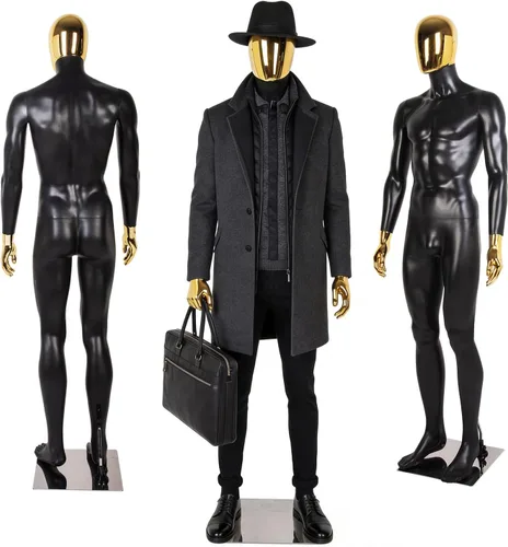 Maniquí de cuerpo completo masculino – Soporte de maniquí con base de metal Pantalla de forma de vestido desmontable, modelo de vestido ajustable