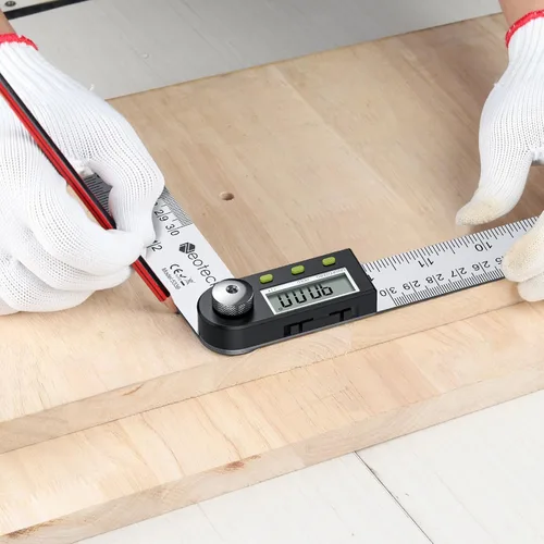 Miniatura 8 de Neoteck Regla transportadora de buscador de ángulo digital de acero inoxidable de 12 pulgadas/11.8 in con función de retención de datos