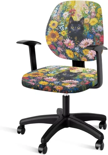 Miniatura 41 de Talayituse - Funda para silla de oficina o computadora con estampado de estrellas de playa, funda de asiento dividida elástica, extraíble y lavable