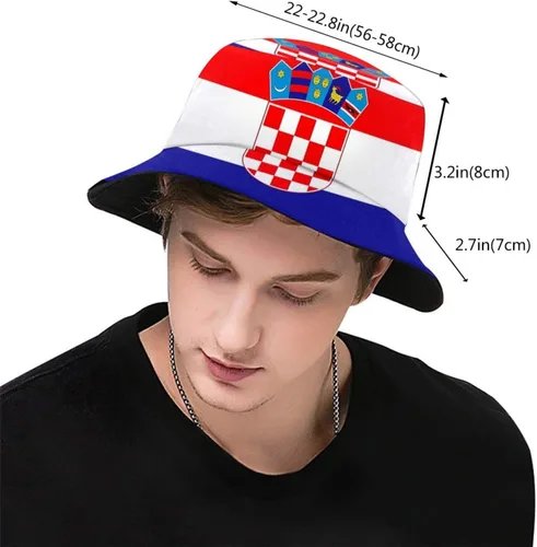 Miniatura 3 de Sombrero de pescador croata con bandera de Croacia, gorra de pescador croata para exteriores para mujeres y hombres Bandera de Croacia-g006