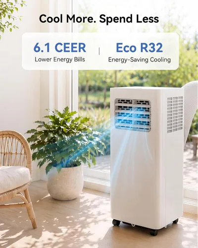 Miniatura 9 de Feelfunn Aire acondicionado portátil de 8000 BTU, 3 en 1, enfría 350 pies cuadrados, CA silenciosa con ventilador y deshumidificador, pantalla LED