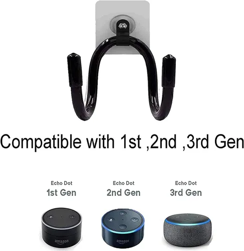 Miniatura 2 de 1 paquete de soporte de montaje en pared soporte soporte clip – tamaño ajustable – ideal para Echo Dot (1ª generación) Echo Dot (2ª generación)