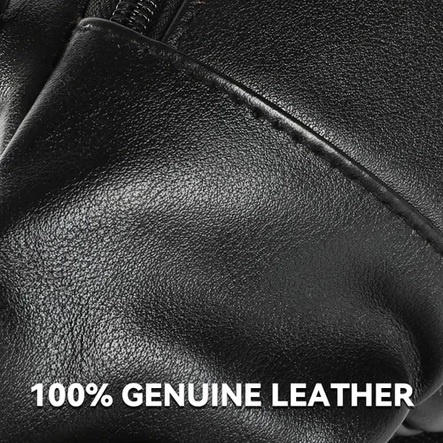 Miniatura 2 de Riñonera de cuero negro para hombres y mujeres, bolsa de cintura de cuero genuino con correa ajustable para caminar, senderismo, ciclismo, C805#Negro