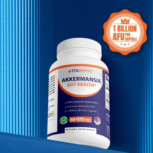 Miniatura 7 de Vitamatic Akkermansia Muciniphila Gut Health - 60 cápsulas DR (liberación retardada) - Hecho con fibra de inulina prebiótica - Paquete de 2