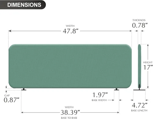 Miniatura 6 de DECOLAB Divisor de escritorio, panel de división portátil de privacidad para oficina, estudiantes, encimera, pruebas, independiente, antiarañazos