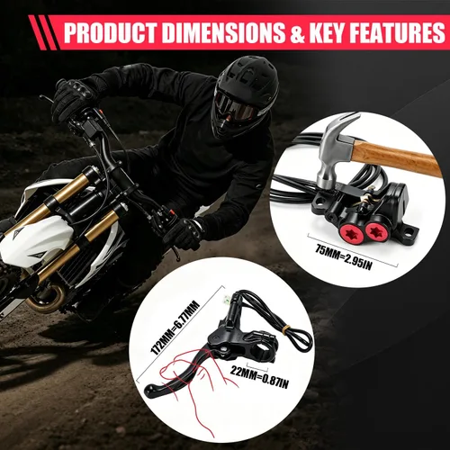 Miniatura 6 de Kit de freno trasero para motocicleta Sur Ron Dirt Bike, cilindro maestro de freno hidráulico con depósito para SurRon Light Bee Sur-Ron X/S