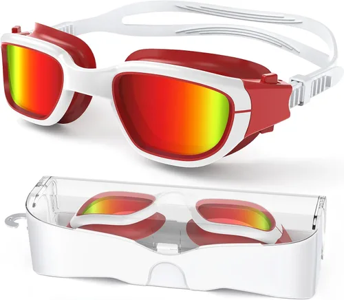 Miniatura 18 de Gafas de natación polarizadas, gafas de natación unisex para adultos, antivaho, anti UV, vista amplia, gafas de piscina para hombres y mujeres