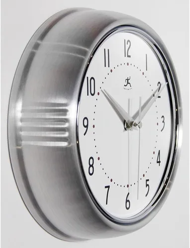 Miniatura 3 de Infinity Instruments LTD. Reloj de pared decorativo estilo retro, 9 pulgadas silencioso, para cocina o comedor, estilo moderno de mediados de siglo
