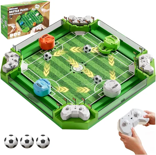 Juego de mesa de futbolín con control remoto, mini juegos de mesa de fútbol con 3 bolas y 4 mandos remotos, juguete de mesa de fútbol para niños y