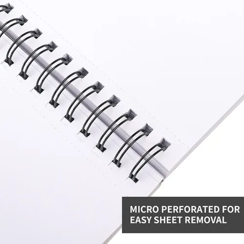 Miniatura 5 de FIXSMITH Cuaderno de bocetos de 5.5 x 8.5 pulgadas, 400 hojas (68 libras/3.53 oz/m²), papel de dibujo sin ácidos, bloc de bocetos de artista Negro