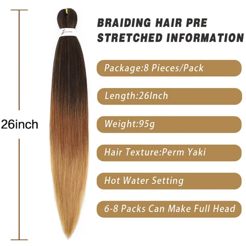 Miniatura 3 de Extensiones de pelo para trenzar, para fácil trenzado profesional, no causa comezón , fibra sintética tejida, trenzas de textura Yaki, extensiones