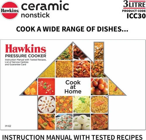 Miniatura 11 de Hawkins Olla a presión antiadherente de cerámica, cocina de tapa interior de inducción, cocina en forma de contura de granito, mejor cocina, azul