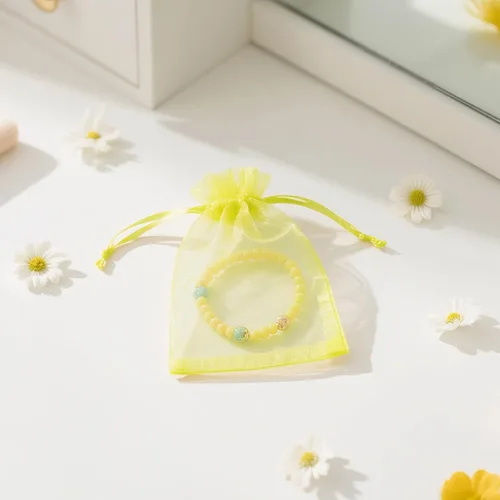 Miniatura 4 de joycraft 50 bolsas de organza amarillo limón – 2.7 x 3.5 pulgadas, bolsa de malla transparente para joyas, pequeña bolsa de favor de fiesta