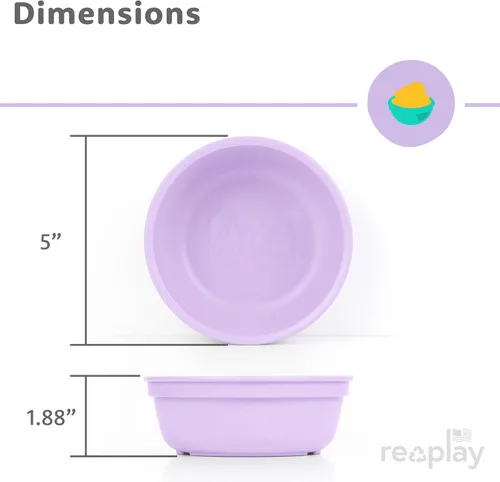 Miniatura 9 de Re-Play Juego de 3 cuencos de 12 onzas para niños pequeños, de pared profunda, duraderos y reutilizables, aptos para lavavajillas y microondas, sin