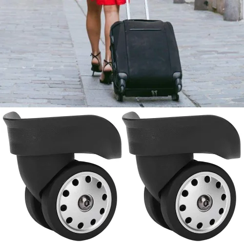 Miniatura 8 de Multihole Maleta Rueda, un par A88 Negro Equipaje Multiagujero Rueda Universal Maleta Reemplazo Suministros al Aire Libre