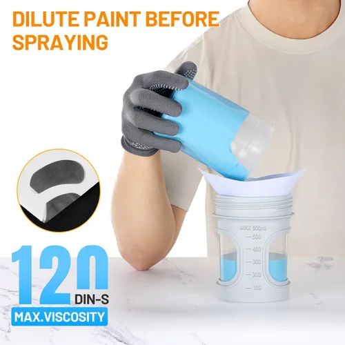 Miniatura 7 de Pulverizador de pintura para pintura de casa, pistola de pintura en aerosol HVLP de 1000 W con taza de pintura desechable, soplo fácil de limpiar, 3