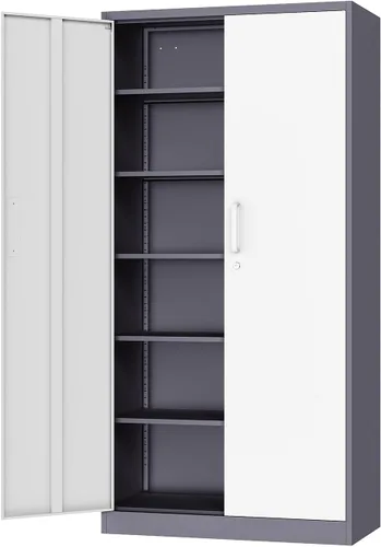 Miniatura 14 de Fesbos Armario de almacenamiento de metal, archivadores de acero de 36 pulgadas de alto con puertas con cerradura y estantes ajustables, gabinete