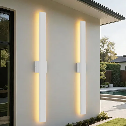 Miniatura 24 de Aipsun Aplique de pared negro para exteriores, 3000 K, 4000 K, 6000 K, 23.6 pulgadas, luz exterior moderna de 23.6 pulgadas, 1 paquete, luz de pared