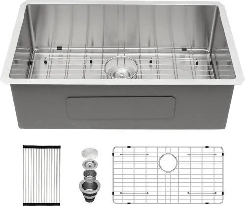 Miniatura 44 de Fregadero de Montaje Bajo de 13 Pulgadas - Beslend 13”x15”x9” Fregadero de Cocina de Acero Inoxidable de Montaje Bajo Calibre 16 Fregadero de Cocina