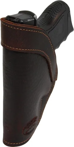 Miniatura 5 de Barsony Funda IWB de cuero marrón + funda para cargador compacta, subcompacta de 0.354 in, 40 y 45