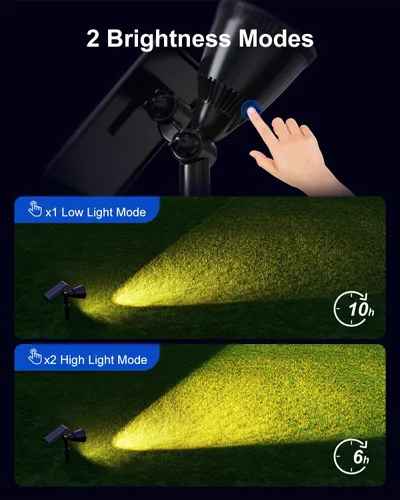 Miniatura 6 de Luces de punto alimentadas por energía solar al aire libre impermeables súper brillantes LED para árbol, bandera, césped, escultura, del atardecer