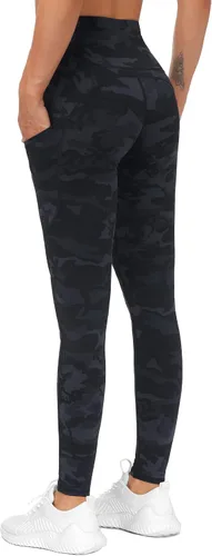 Miniatura 4 de The Gym People Pantalones deportivos gruesos de tiro alto, con bolsillos y control de abdomen, leggings para entrenar, correr, hacer yoga, para mujer