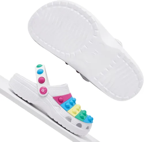 Miniatura 7 de Engtoy Zuecos para niños y niñas, zapatos de jardín sin cordones, sandalias divertidas y ligeras para la playa