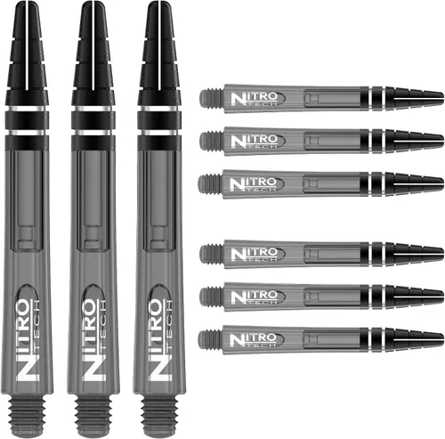 Miniatura 2 de RED DRAGON Nitrotech Dart Shafts - Transparent Polymer Stems with Flight Locking System for Secure Flight Retention - Available in Short