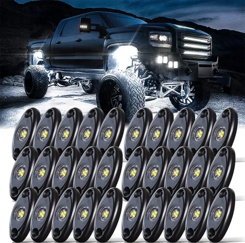 Miniatura 9 de LEDMIRCY Luces LED de roca blancas, 6 piezas para Je ep todoterreno, camiones, RZR, barco, ATV, UTV, SUV, luces de neón bajo la carrocería, Trail