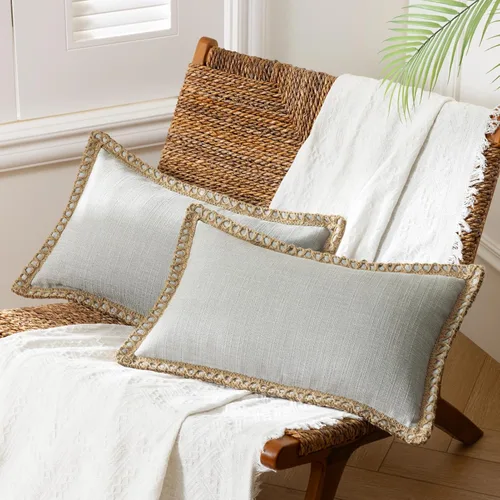 Miniatura 32 de Phantoscope Farmhouse - Fundas de almohada decorativas para exteriores, Poliéster & Mezcla de poliéster, Beige, 18" x 18
