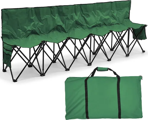 Miniatura 30 de Kigley Banco de fútbol plegable de 6 asientos, banco lateral portátil de equipo deportivo para campamento de fútbol, viajes, eventos, asientos al