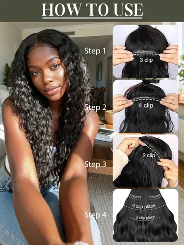 Miniatura 5 de Loxxy Jerry - Extensiones de cabello humano rizado de color negro natural con clip, cabello humano Remy real, 4.23 onzas, 3B 3C, doble trama, cabeza