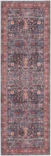 Miniatura 3 de Nourison Brilliance - Alfombra de 2 x 6 pies, lavable a máquina, tradicional vintage, azul marino/ladrillo, fácil de limpiar, no se desprende