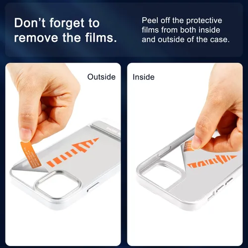 Miniatura 6 de DOB SECHS Funda transparente de metal con función atril diseñada para iPhone 13 Pro, con botón de aleación de aluminio, soporte de 3 vías