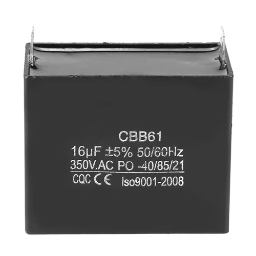 Miniatura 7 de Cbb61 15Uf 5% 300Vac 50 60Hz Condensador de motor de plástico negro Cbb61 Motor Corriendo Condensador de arranque Cqc 350V AC 16Uf 50 60Hz