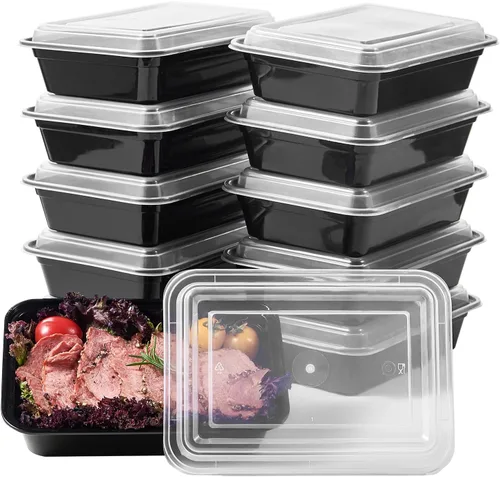 Miniatura 12 de FULING - Envases de almacenamiento de comida para preparar comidas, 50 unidades, 24 onzas, redondos, con tapas, para llevar, caja de plan