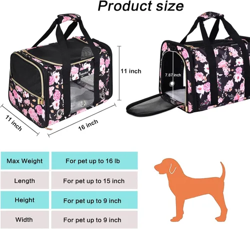 Miniatura 6 de Transportador Petmolico para gatos de lados blandos, bolsa para mascotas pequeñas y medianas, para gatitos 16LBs - Transportador de viaje para Rosa