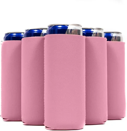 Miniatura 18 de QualityPerfection Fundas delgadas para enfriar latas, cerveza/energía (paquete de 6) para bebidas en blanco, 12 onzas, alta calidad, 0.157 in